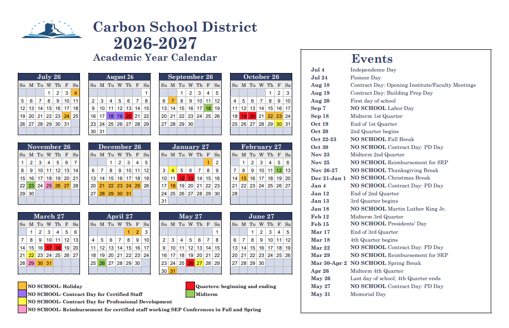 UAEOA Calendar
